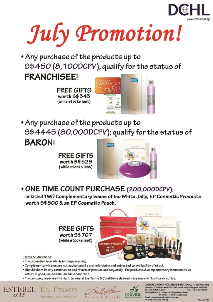 2. July Promotion - Count & Baron, Franchisee Stock