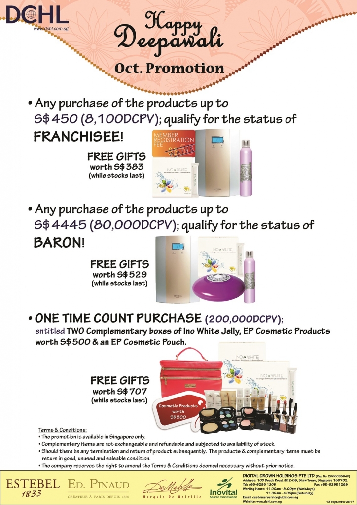 2. October Promotion - Count & Baron, Franchisee Stock