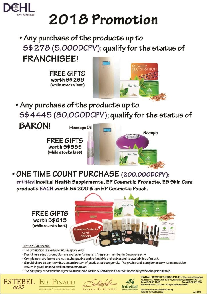 2.July's Promotion - Count & Baron, Franchisee Stock