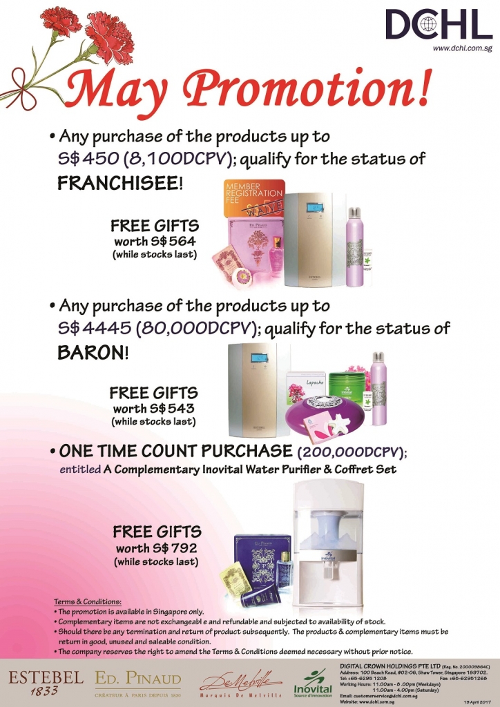 May Promotion - Count & Baron, Franchisee Stock